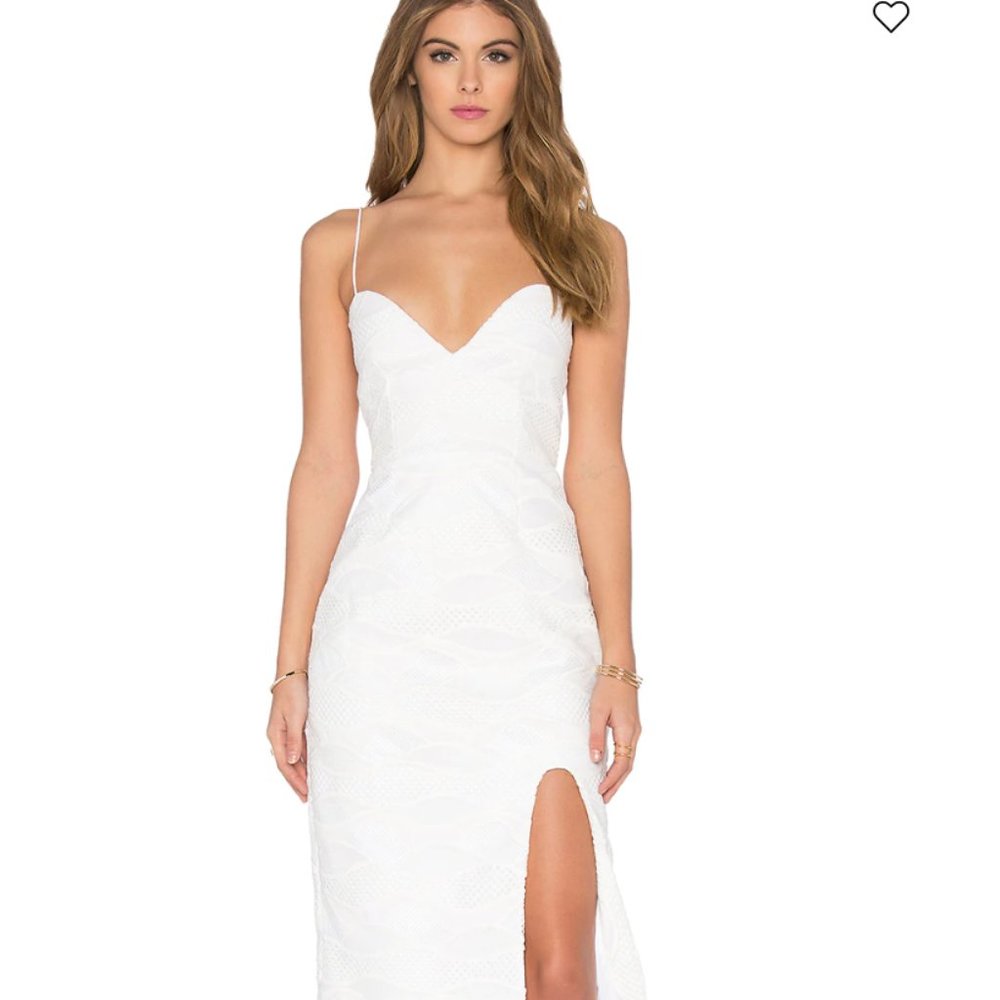 NICHOLAS White Lace Sweetheart Cocktail Dress